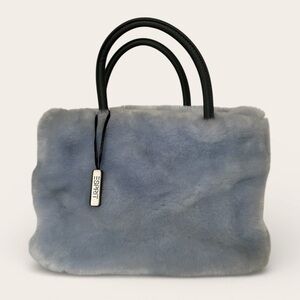 ESPRIT Light Blue Faux Fur Handbag 90s Y2K